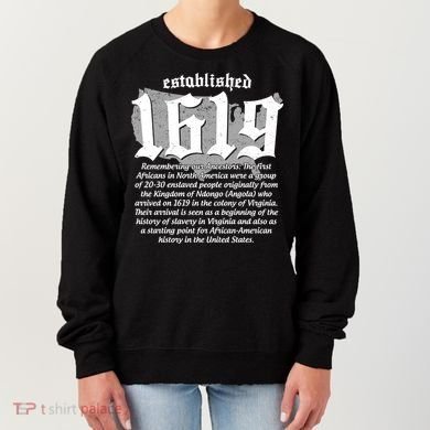 Established 1619 African American History US Map Women's Sweatshirt