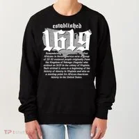 Established 1619 African American History US Map Women's Sweatshirt thumb 0