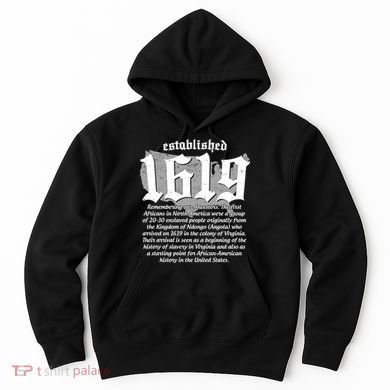 Established 1619 African American History US Map Hoodie