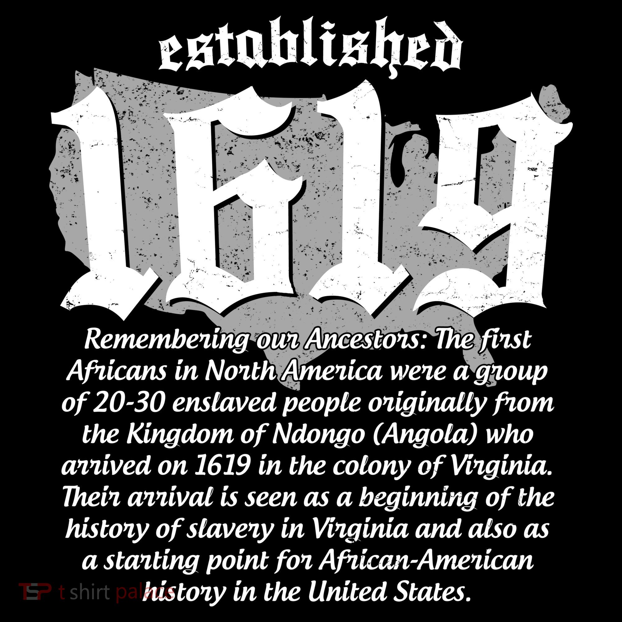Established 1619 African American History US Map Apron