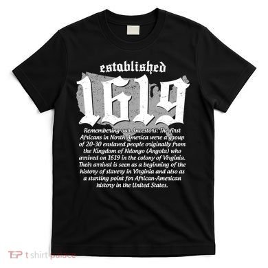Established 1619 African American History US Map T-Shirt