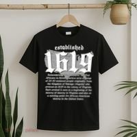 Established 1619 African American History US Map T-Shirt thumb 2