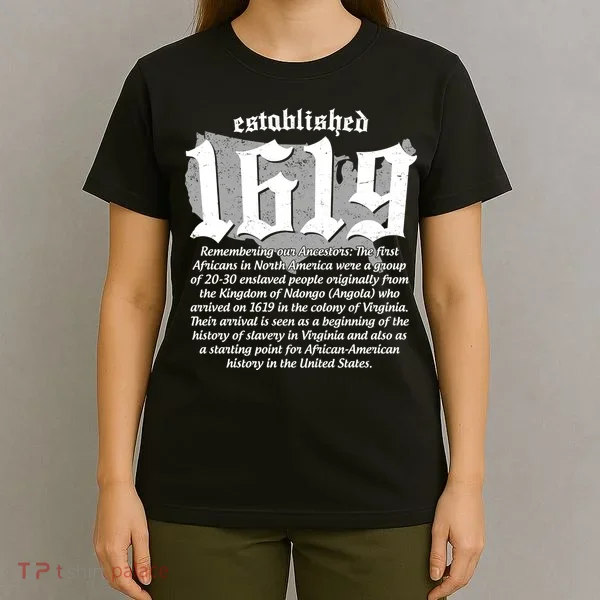 Established 1619 African American History US Map T-Shirt