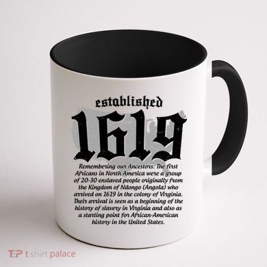 Established 1619 African American History US Map Coffee Mug back