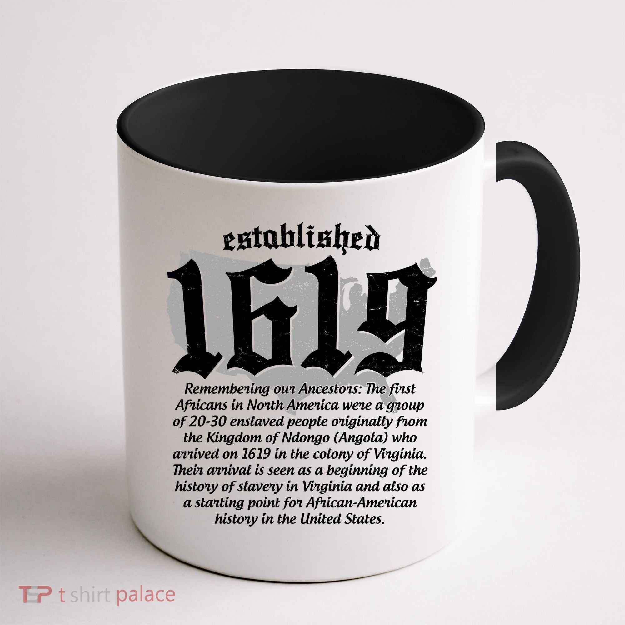 Established 1619 African American History US Map Coffee Mug