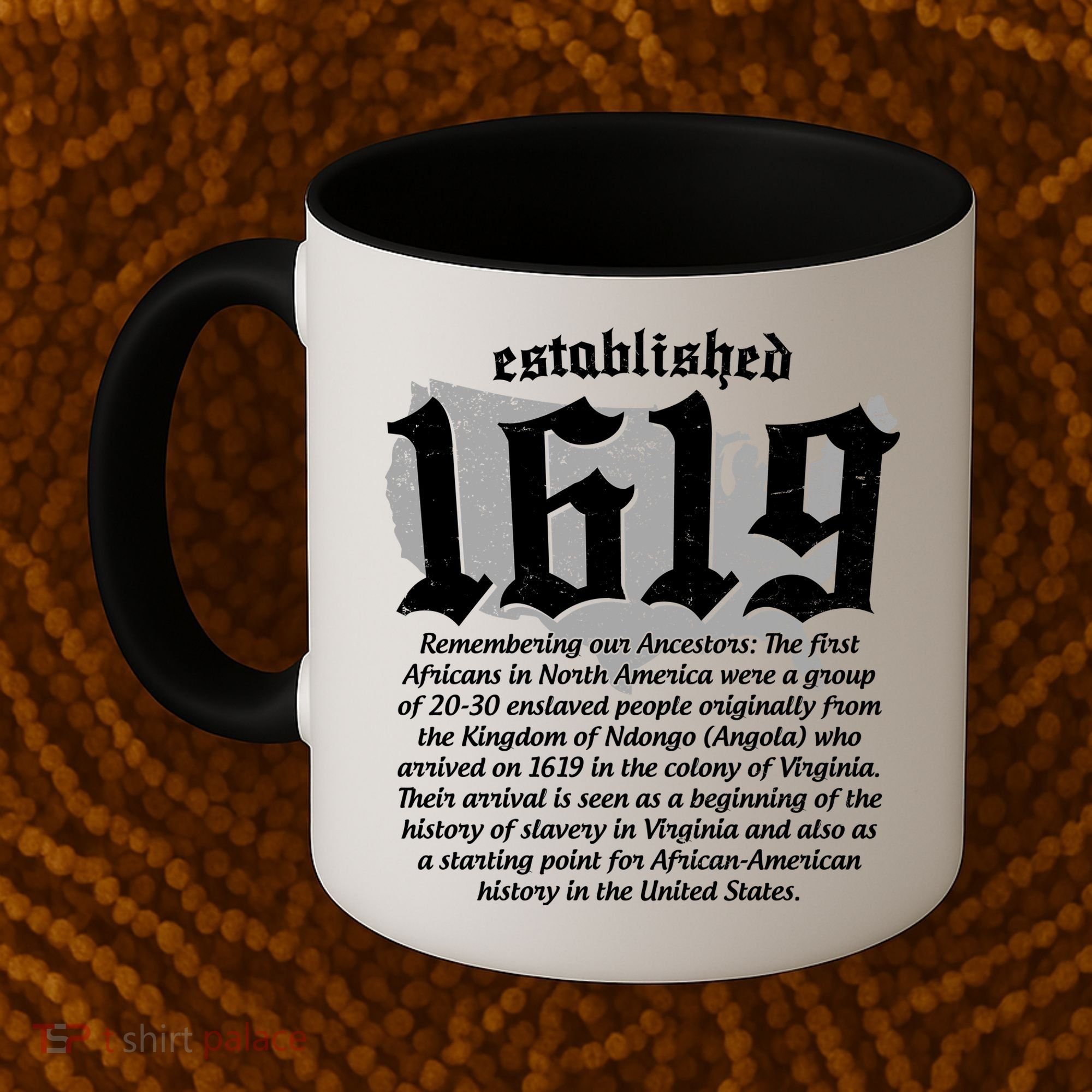 Established 1619 African American History US Map Coffee Mug