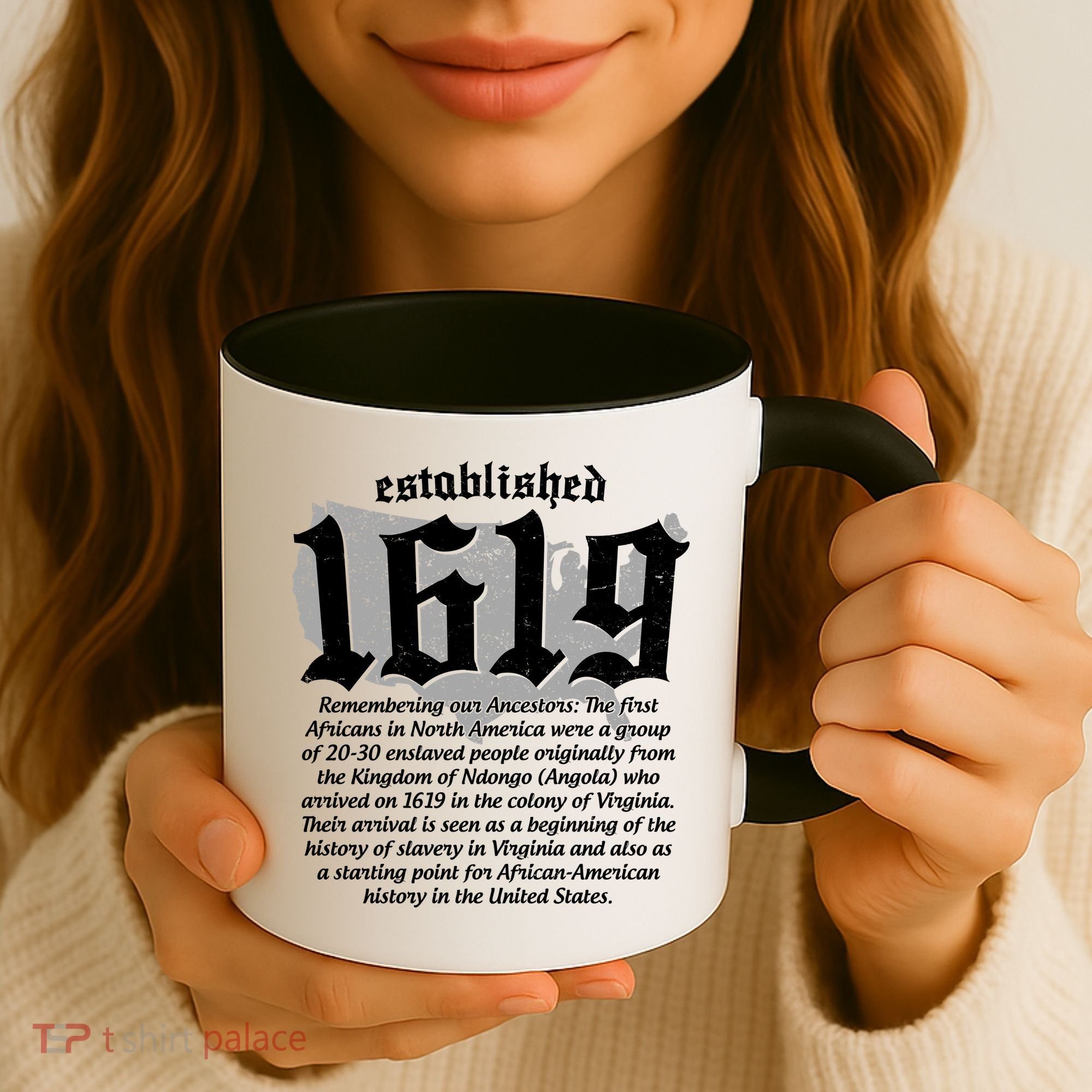 Established 1619 African American History US Map Coffee Mug
