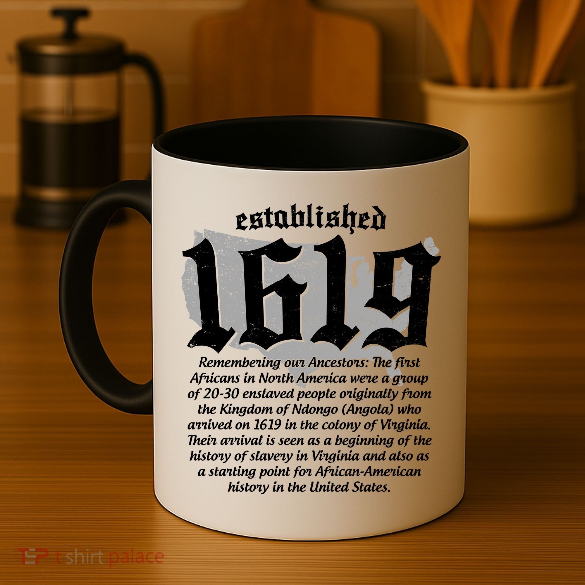 Established 1619 African American History US Map Coffee Mug