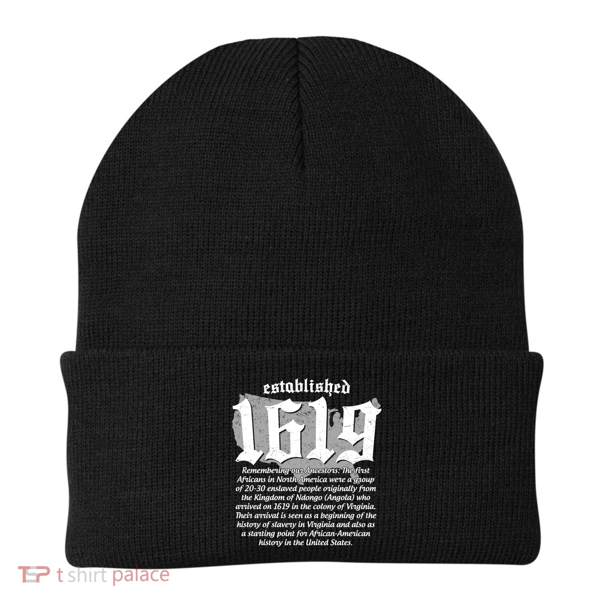 Established 1619 African American History US Map Beanie