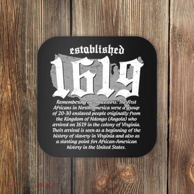 Established 1619 African American History US Map Coaster
