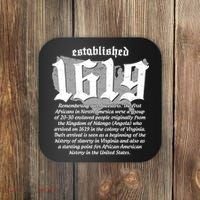 Established 1619 African American History US Map Coaster thumb 0