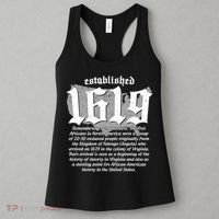 Established 1619 African American History US Map Women's Tank Top thumb 3
