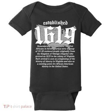 Established 1619 African American History US Map Baby Bodysuit