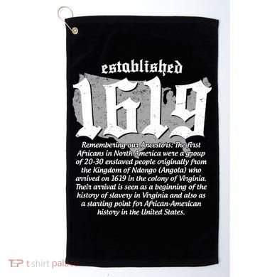 Established 1619 African American History US Map Golf Towel