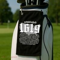 Established 1619 African American History US Map Golf Towel thumb 2
