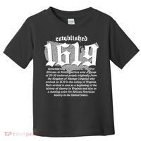 Established 1619 African American History US Map Toddler T-Shirt thumb 0