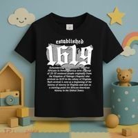 Established 1619 African American History US Map Toddler T-Shirt thumb 3
