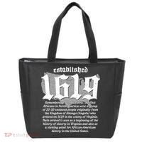 Established 1619 African American History US Map Tote Bag thumb 0