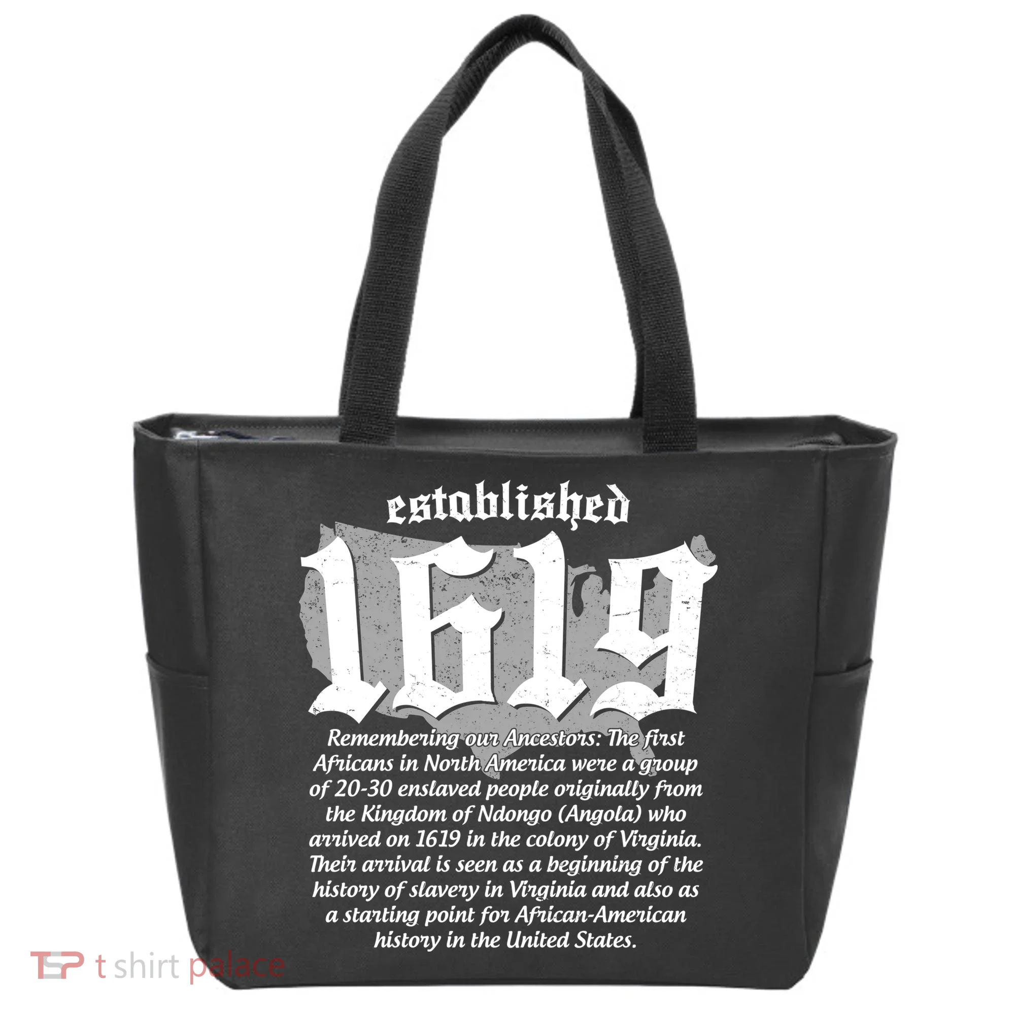 Established 1619 African American History US Map Tote Bag