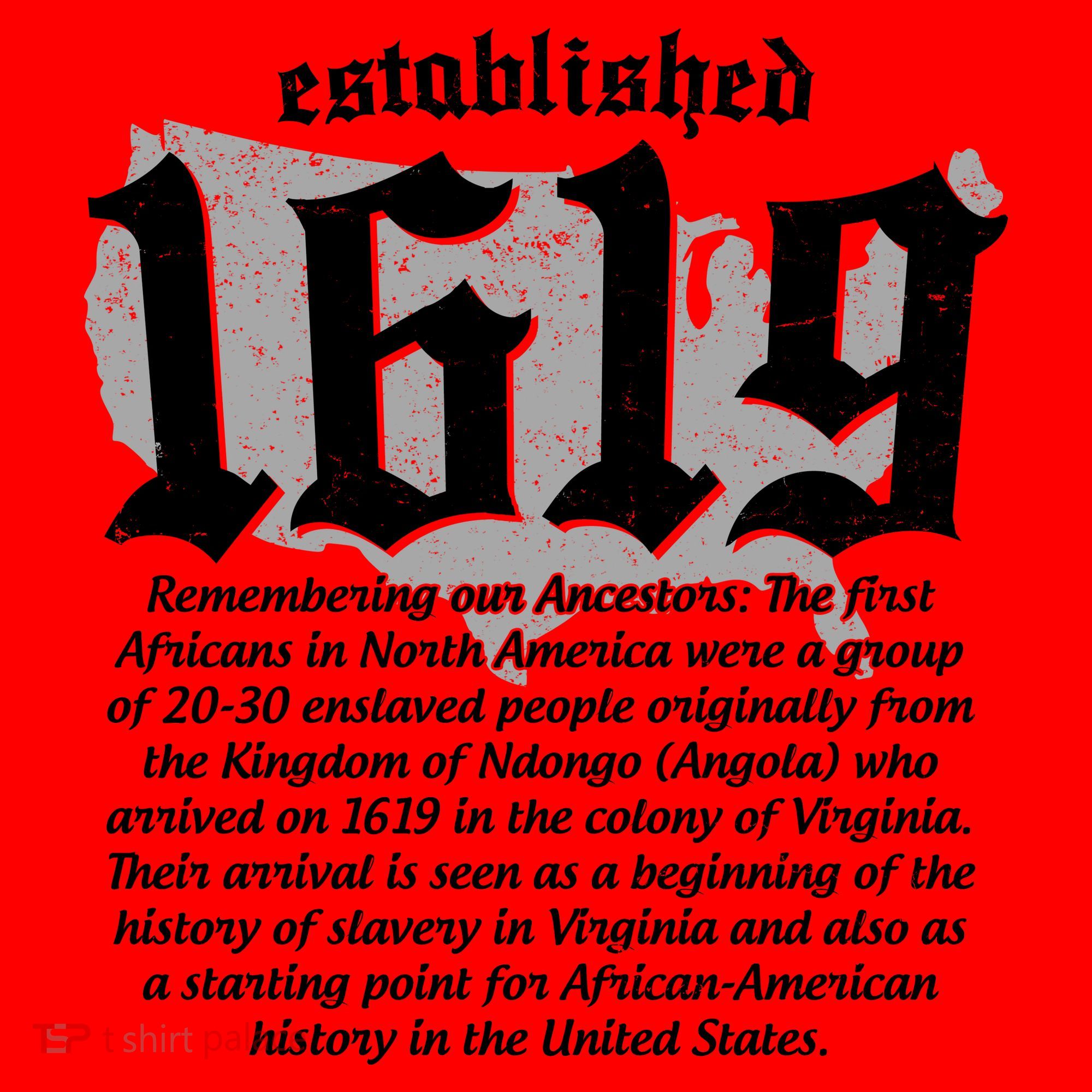 Established 1619 African American History US Map Santa Hat