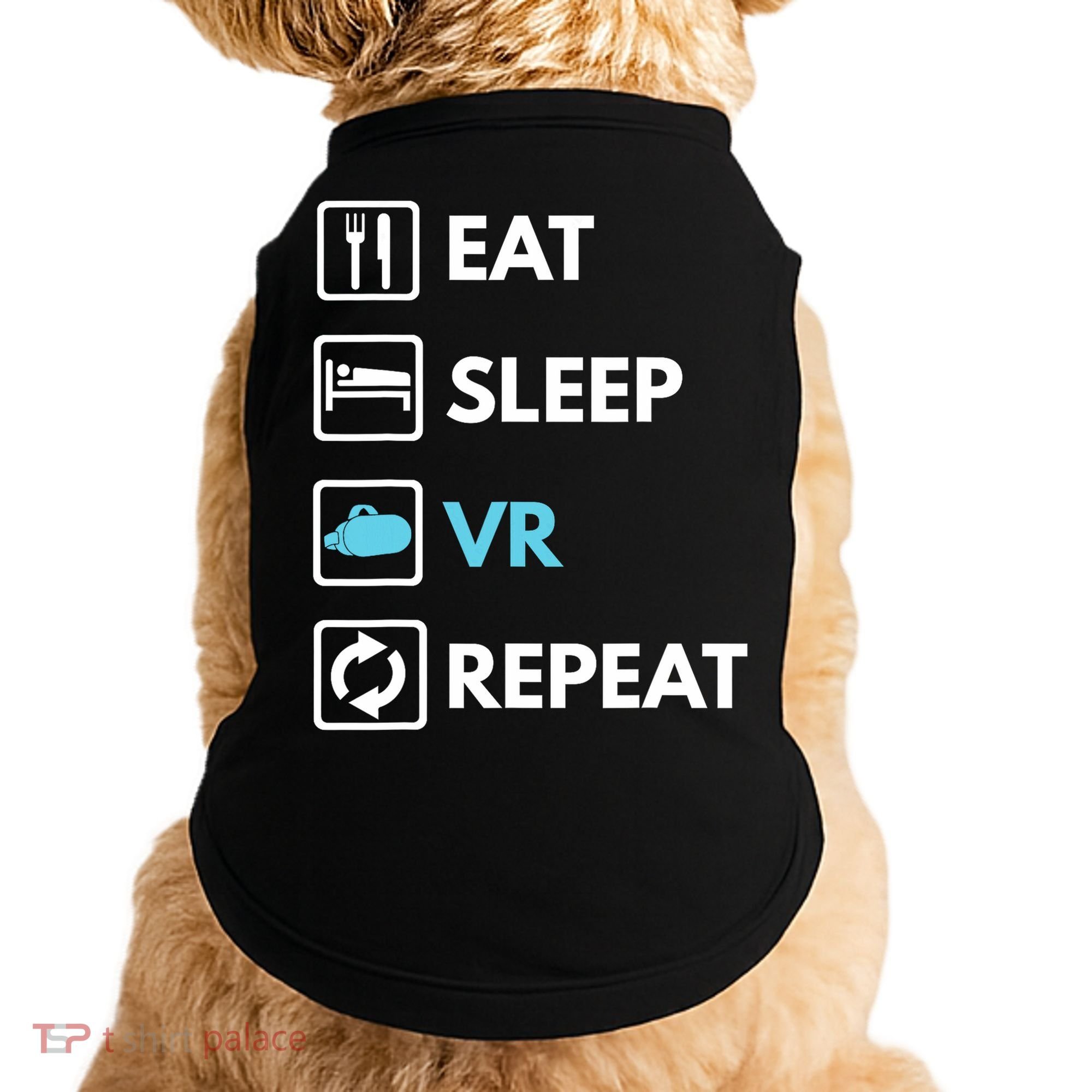 Eat Sleep Vr Repeat Funny Vr Gamer Boy Vr Athlete Doggie Tank