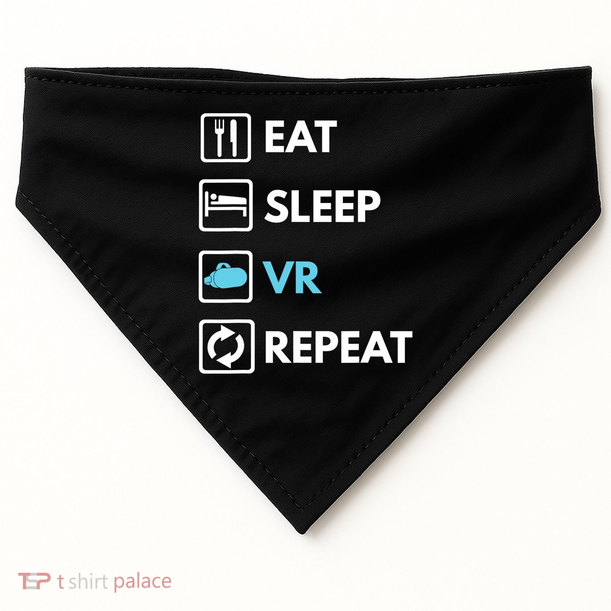 Eat Sleep Vr Repeat Funny Vr Gamer Boy Vr Athlete USA-Made Doggie Bandana