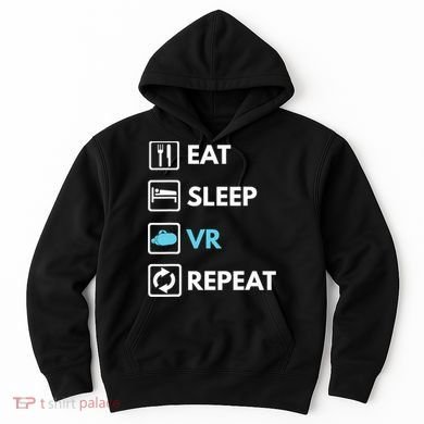 Eat Sleep Vr Repeat Funny Vr Gamer Boy Vr Athlete Hoodie