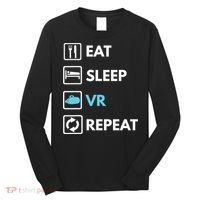 Eat Sleep Vr Repeat Funny Vr Gamer Boy Vr Athlete Long Sleeve Shirt thumb 0
