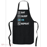 Eat Sleep Vr Repeat Funny Vr Gamer Boy Vr Athlete Apron thumb 0