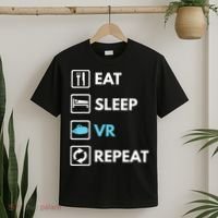 Eat Sleep Vr Repeat Funny Vr Gamer Boy Vr Athlete T-Shirt thumb 2