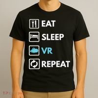 Eat Sleep Vr Repeat Funny Vr Gamer Boy Vr Athlete T-Shirt thumb 3