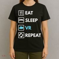 Eat Sleep Vr Repeat Funny Vr Gamer Boy Vr Athlete T-Shirt thumb 4