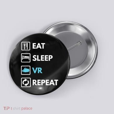 Eat Sleep Vr Repeat Funny Vr Gamer Boy Vr Athlete Button
