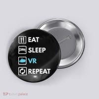 Eat Sleep Vr Repeat Funny Vr Gamer Boy Vr Athlete Button thumb 0