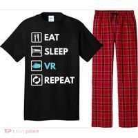 Eat Sleep Vr Repeat Funny Vr Gamer Boy Vr Athlete Pajama Set thumb 0