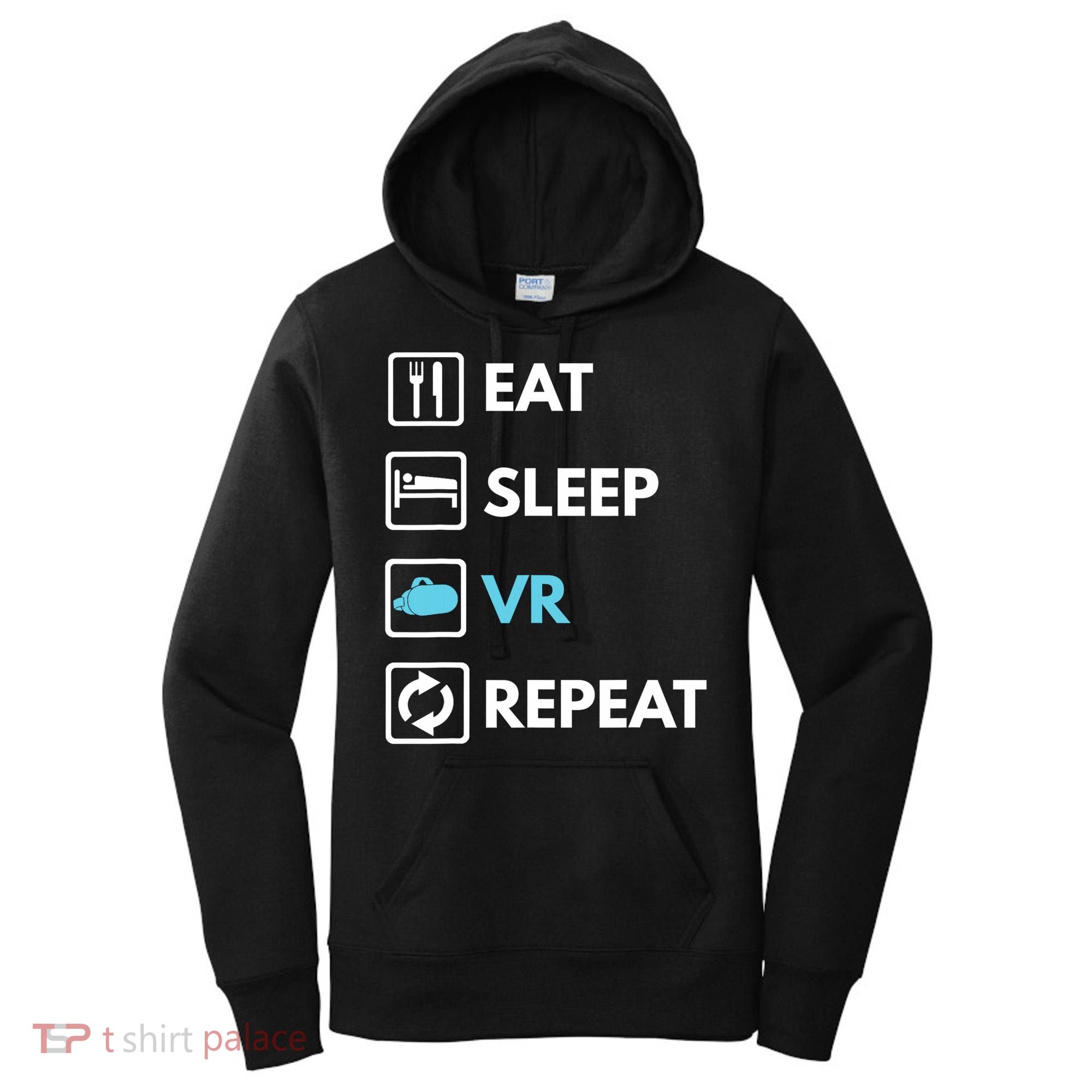 Eat Sleep Vr Repeat Funny Vr Gamer Boy Vr Athlete Women's Hoodie