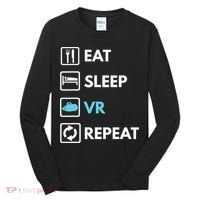 Eat Sleep Vr Repeat Funny Vr Gamer Boy Vr Athlete Tall Long Sleeve Shirt thumb 0