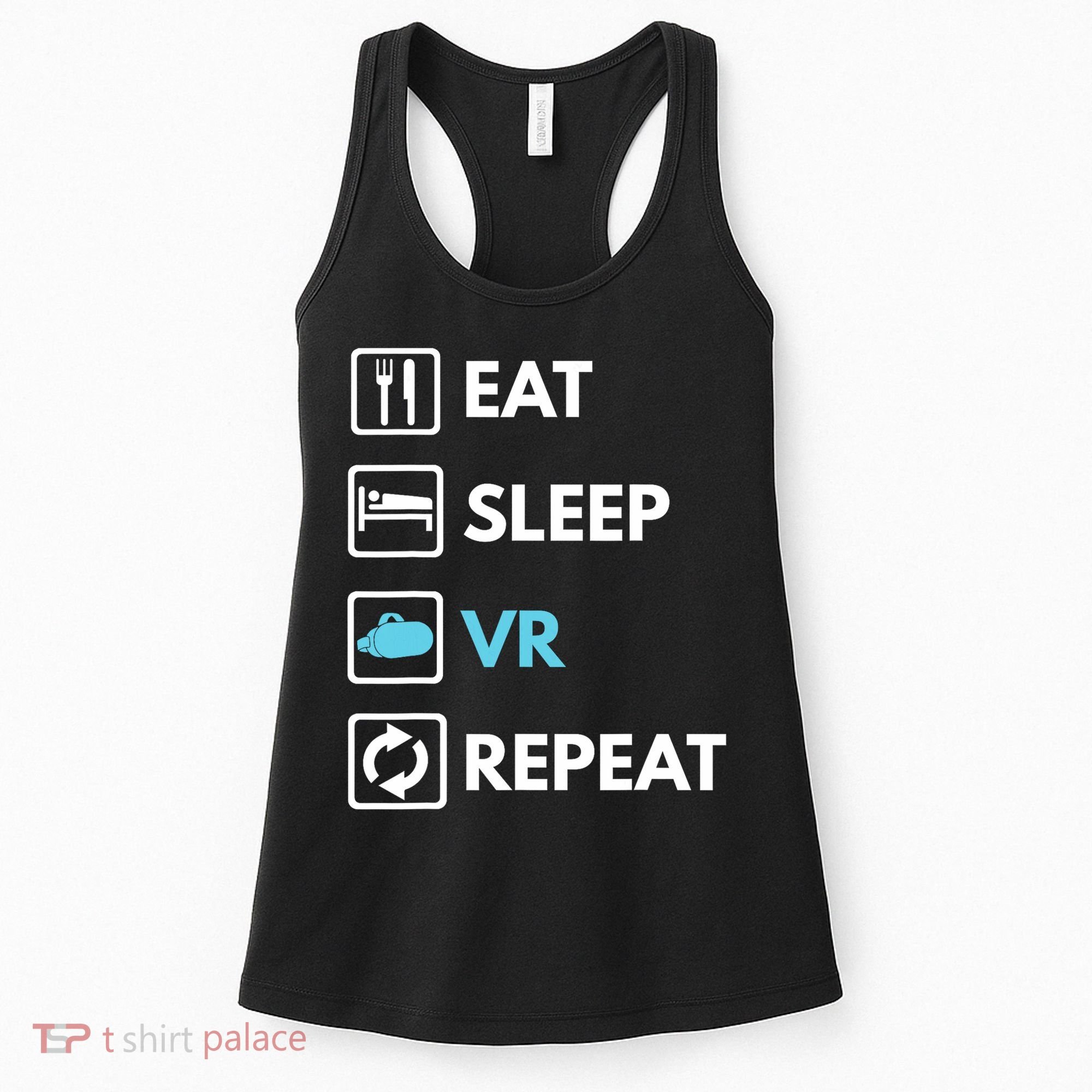 Eat Sleep Vr Repeat Funny Vr Gamer Boy Vr Athlete Women's Tank Top