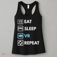 Eat Sleep Vr Repeat Funny Vr Gamer Boy Vr Athlete Women's Tank Top thumb 3