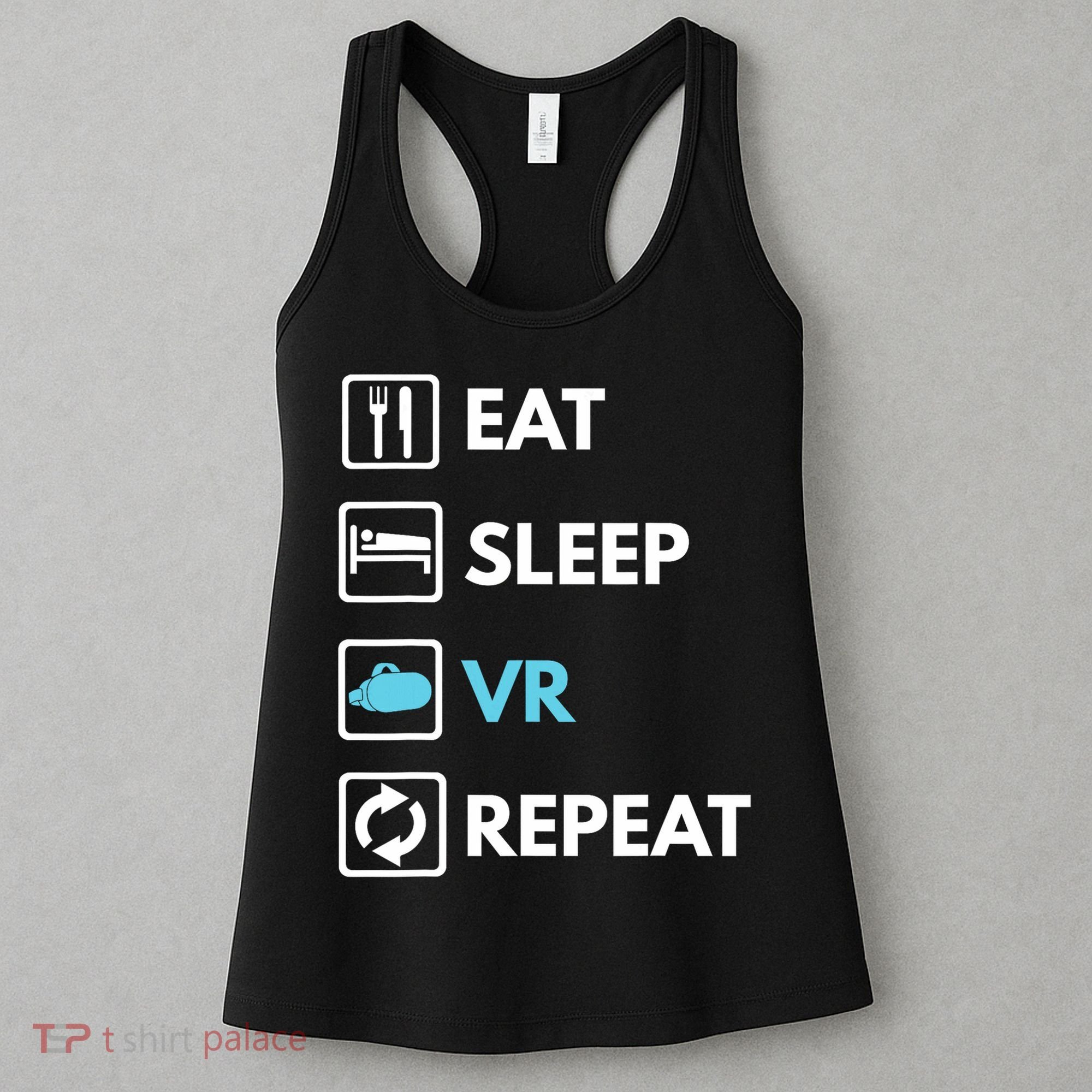 Eat Sleep Vr Repeat Funny Vr Gamer Boy Vr Athlete Women's Tank Top