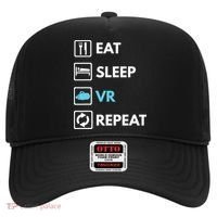 Eat Sleep Vr Repeat Funny Vr Gamer Boy Vr Athlete Hat thumb 0