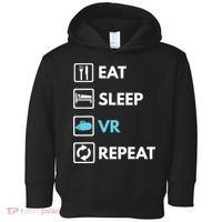 Eat Sleep Vr Repeat Funny Vr Gamer Boy Vr Athlete Toddler Hoodie thumb 0