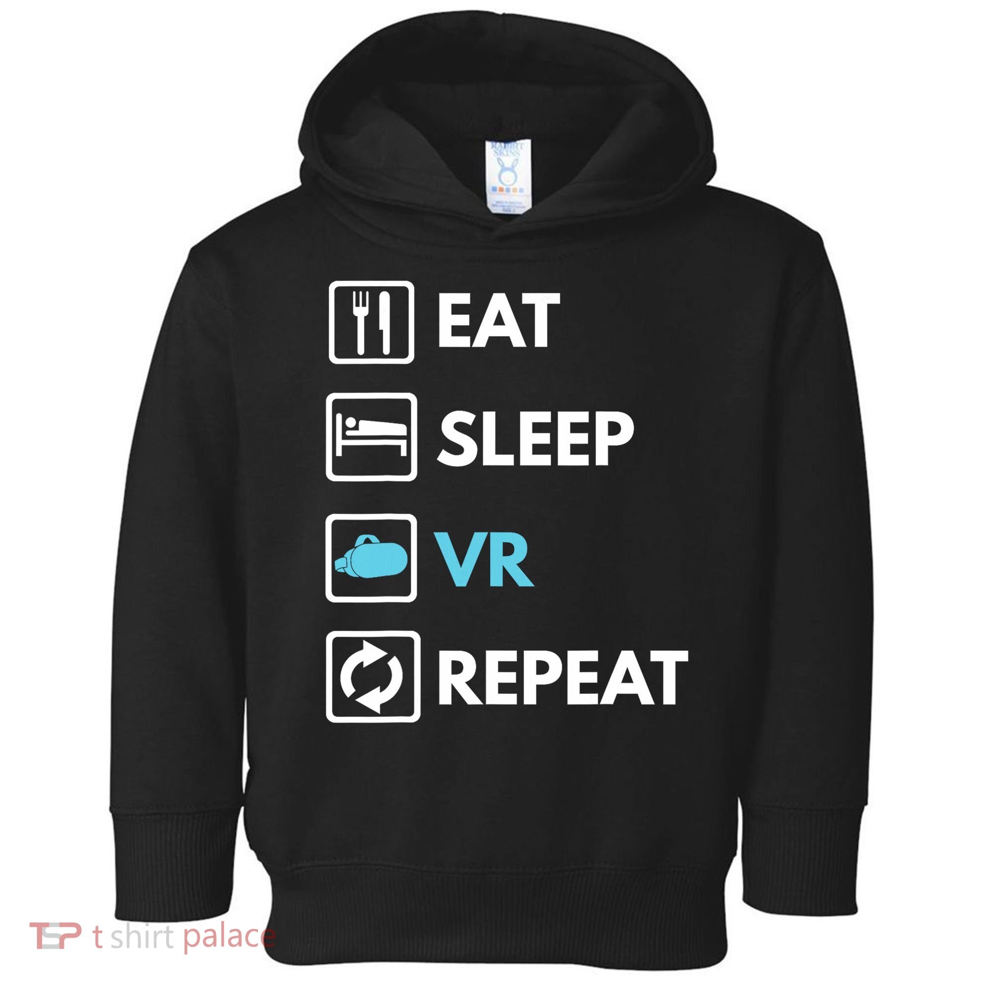 Eat Sleep Vr Repeat Funny Vr Gamer Boy Vr Athlete Toddler Hoodie