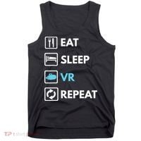 Eat Sleep Vr Repeat Funny Vr Gamer Boy Vr Athlete Tank Top thumb 0