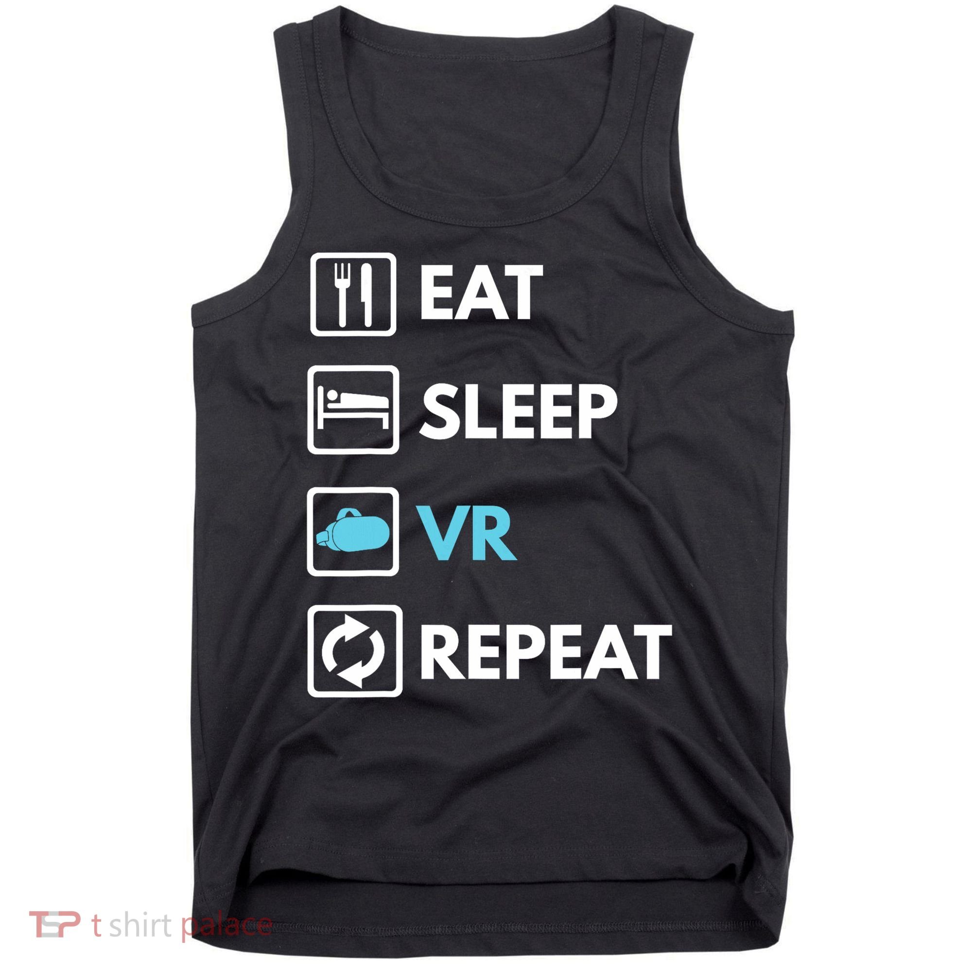 Eat Sleep Vr Repeat Funny Vr Gamer Boy Vr Athlete Tank Top