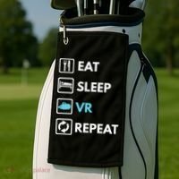 Eat Sleep Vr Repeat Funny Vr Gamer Boy Vr Athlete Golf Towel thumb 2