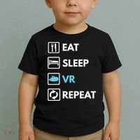 Eat Sleep Vr Repeat Funny Vr Gamer Boy Vr Athlete Toddler T-Shirt thumb 2