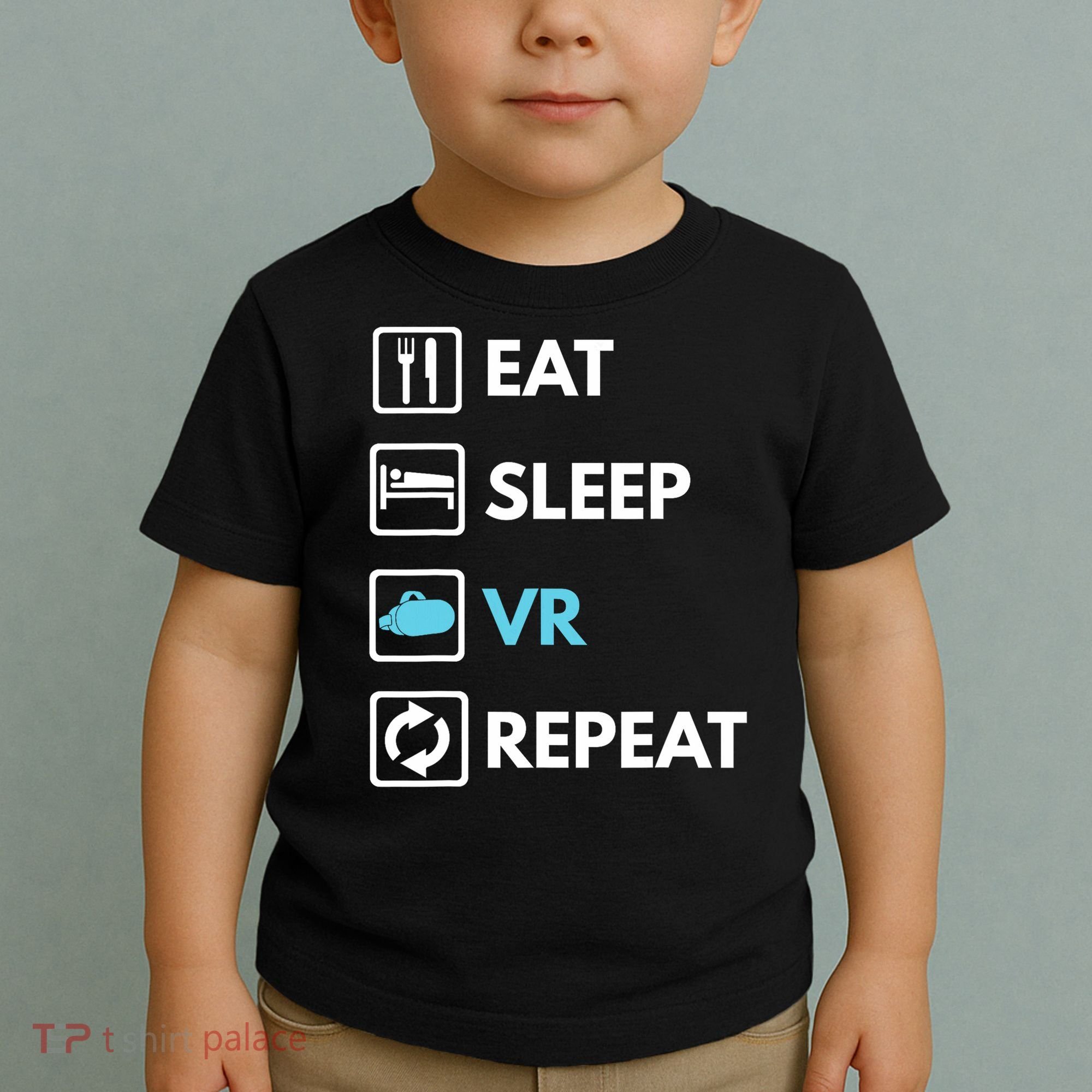 Eat Sleep Vr Repeat Funny Vr Gamer Boy Vr Athlete Toddler T-Shirt