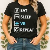 Eat Sleep Vr Repeat Funny Vr Gamer Boy Vr Athlete Women's T-Shirt thumb 2