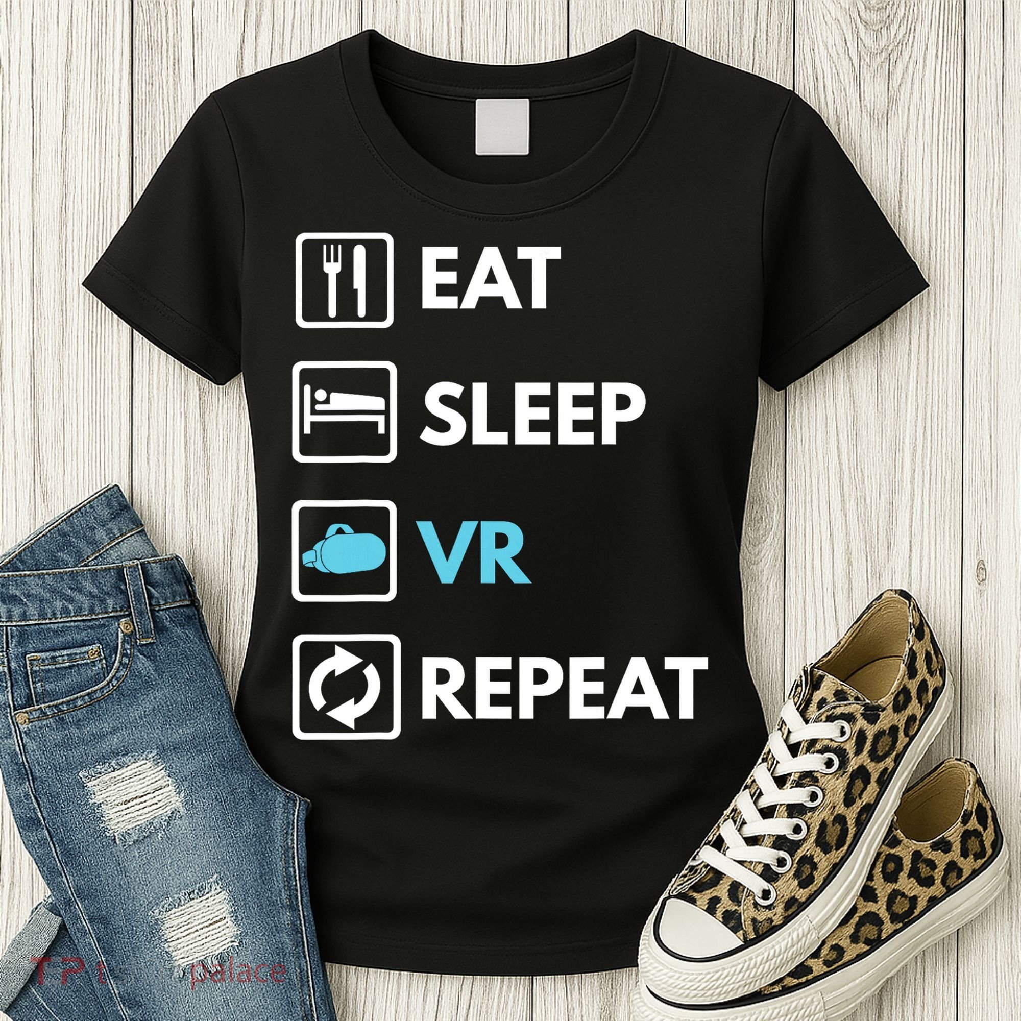 Eat Sleep Vr Repeat Funny Vr Gamer Boy Vr Athlete Women's T-Shirt